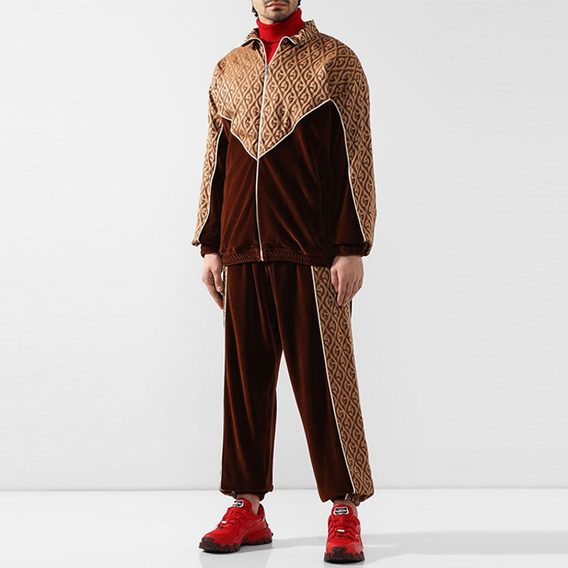 GUCCI Gucci GG Rhombus Velvet Track Pants 'Brown' 595527-XJBTB-2044 outlook