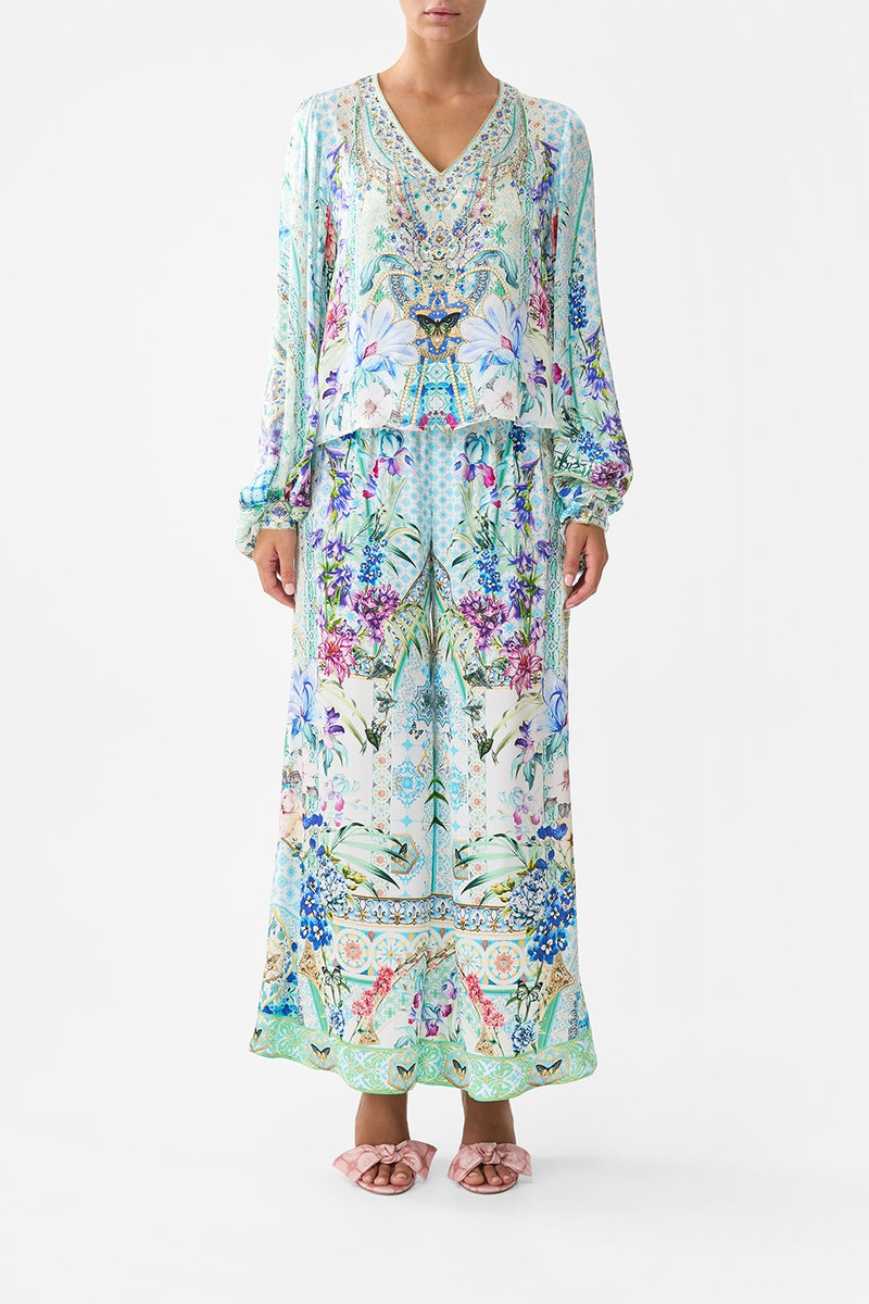 CAMILLA V-NECK BLOUSON SLEEVE BLOUSE outlook