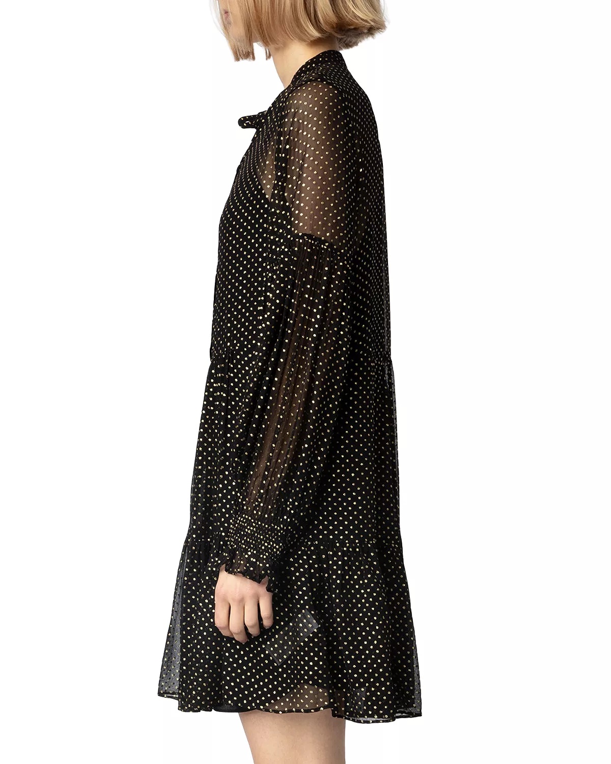 Randy Mousseline Sparle Noir Dress - 4
