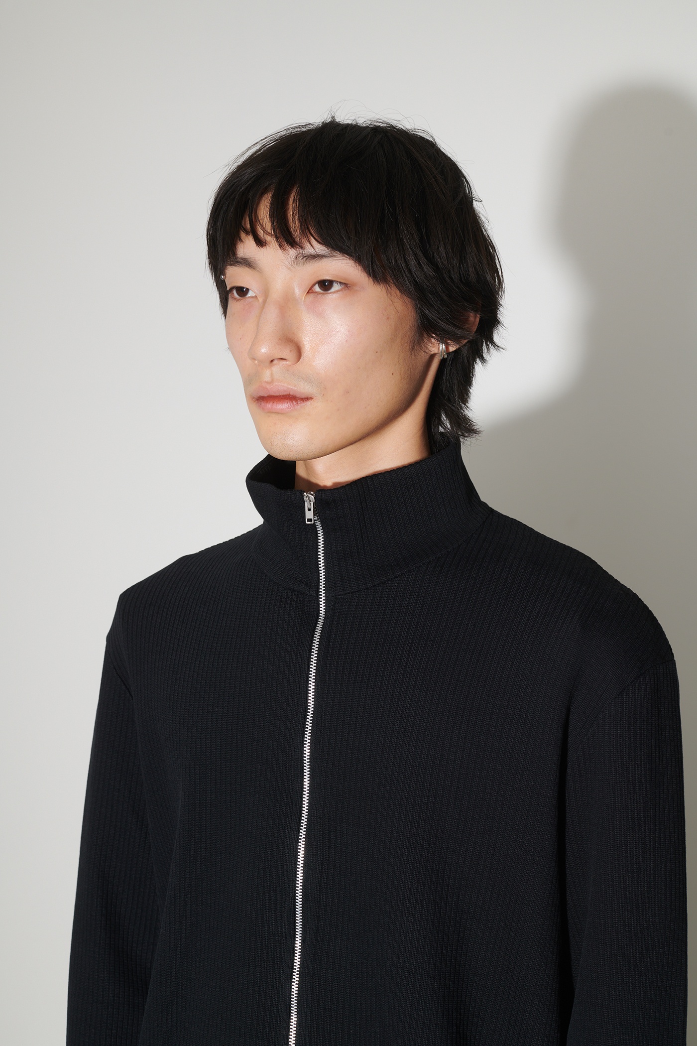 Our Legacy Shrunken Fullzip Polo Black Rib | REVERSIBLE