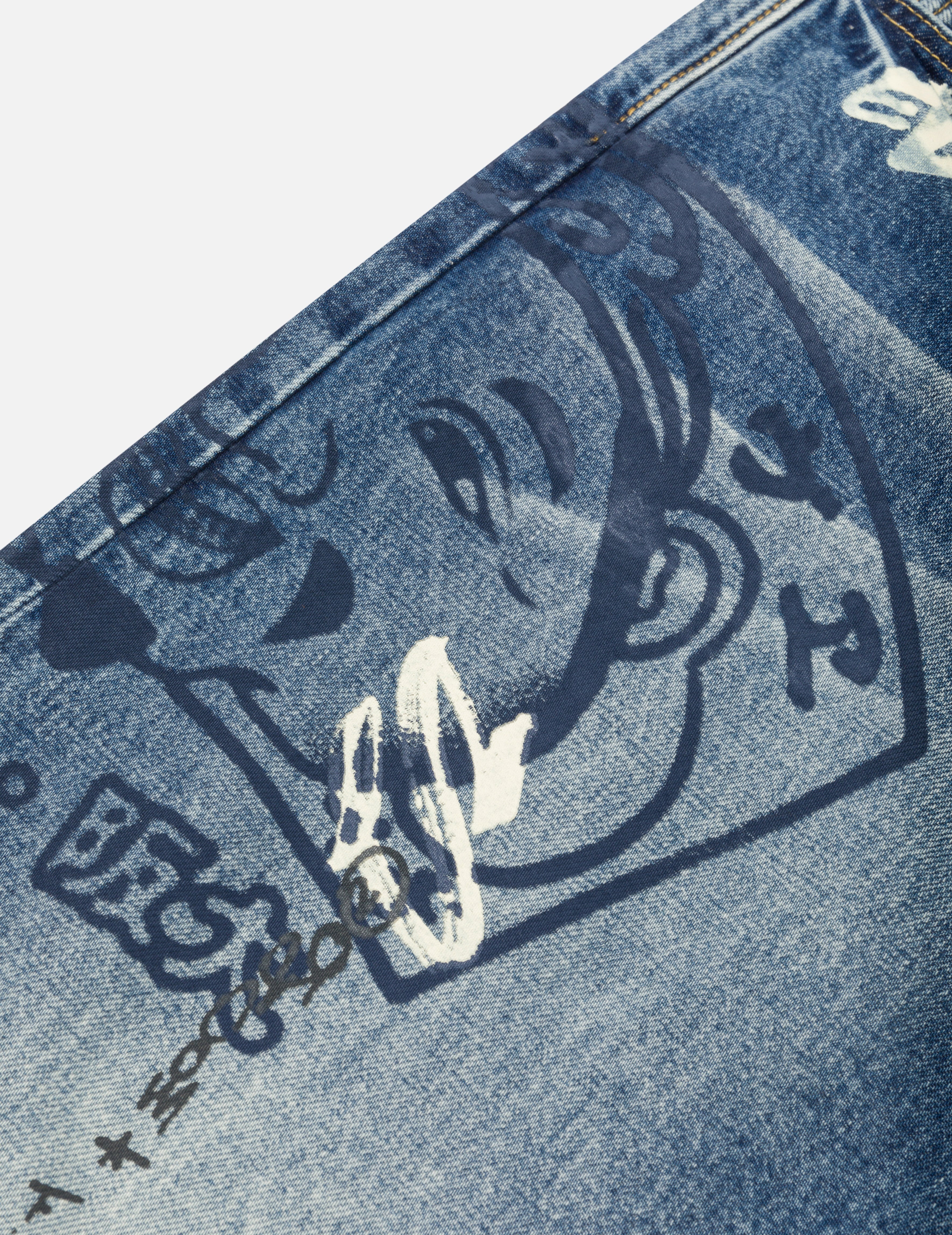 Graffiti Prints Regular Fit Jeans #2000 - 5