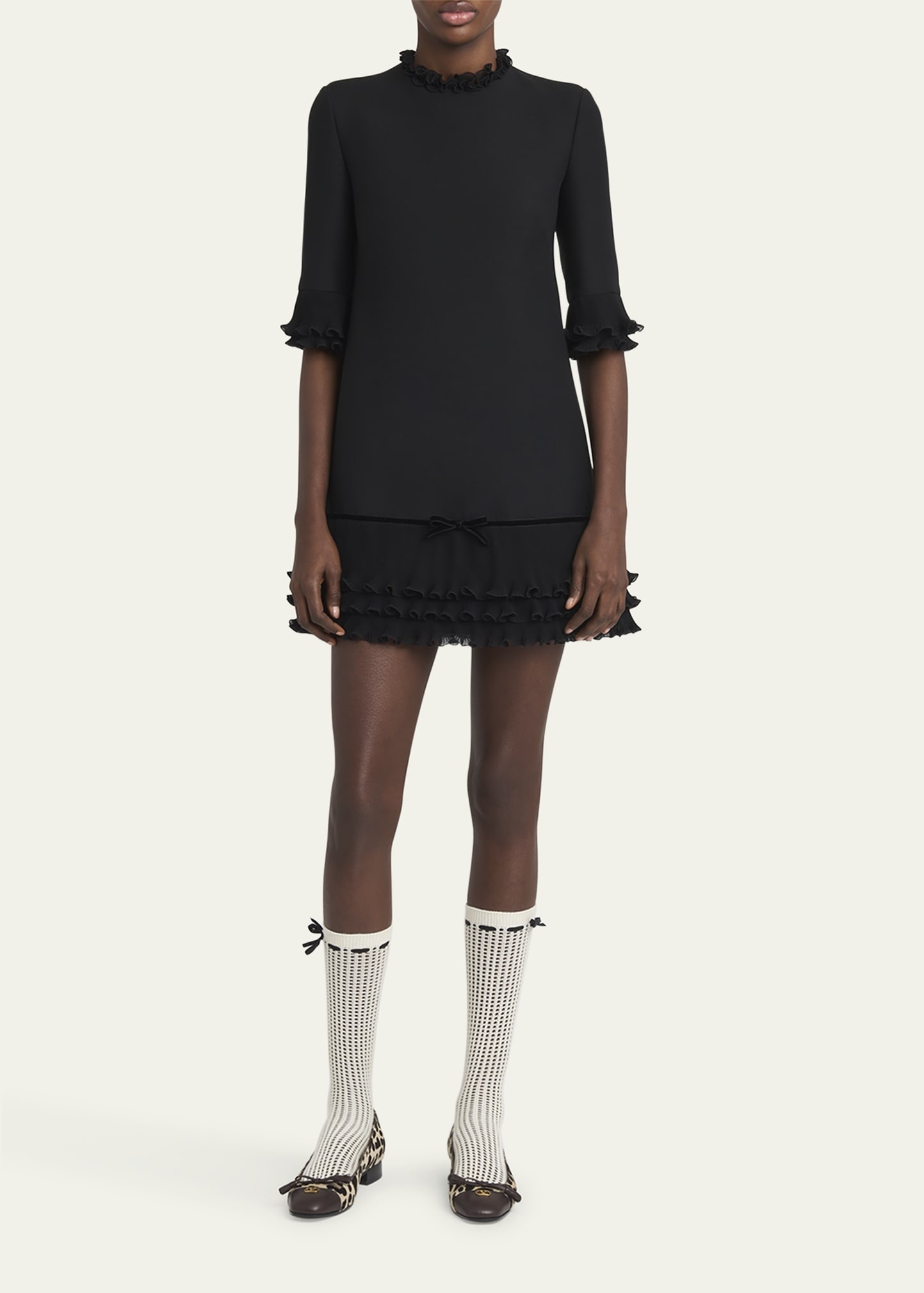 Ruffle Silk Crepe Mini Dress - 2
