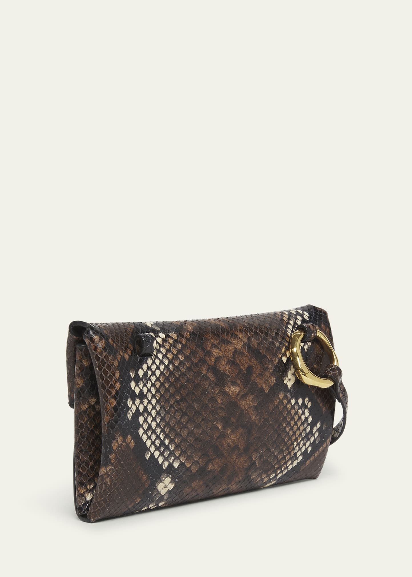 Small Envelope Python-Print Shoulder Bag - 3