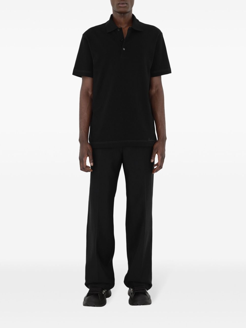 logo-embroidered cotton polo shirt - 2