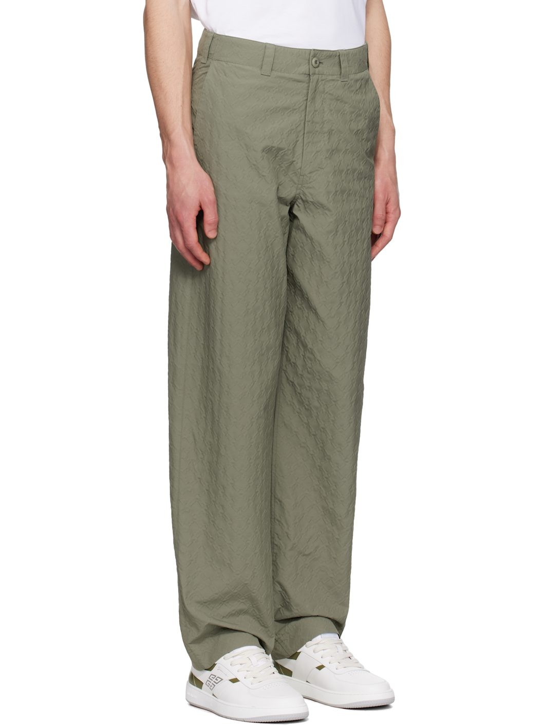 Khaki Textured Monogram 72 Trousers - 2