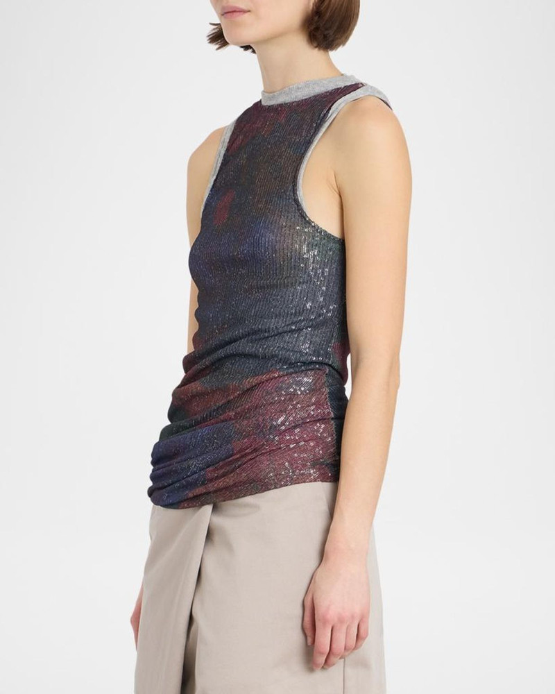 Sleeveless Sequin Draped Top 6