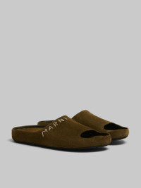 Marni GREEN SUEDE FUSSLIDE SANDAL | REVERSIBLE