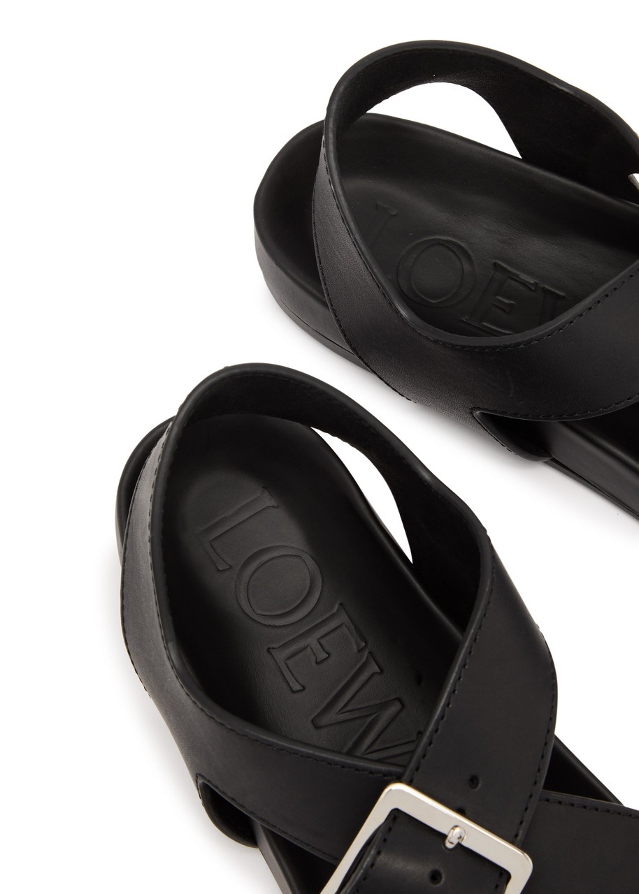 Loewe Loewe Ease Buckle Leather Sandals | REVERSIBLE
