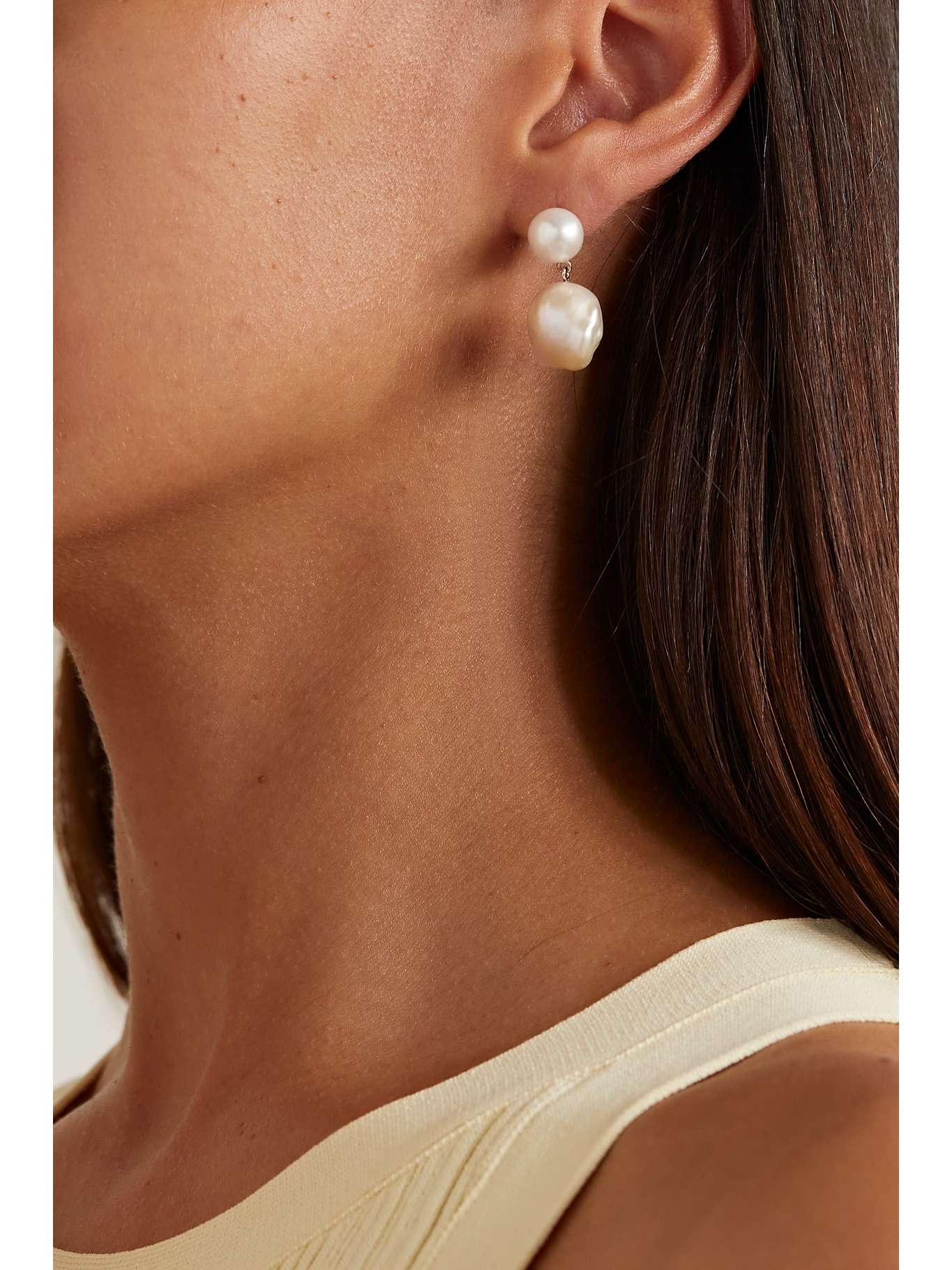 Venus Rose 14-karat gold pearl earrings Gold - 2