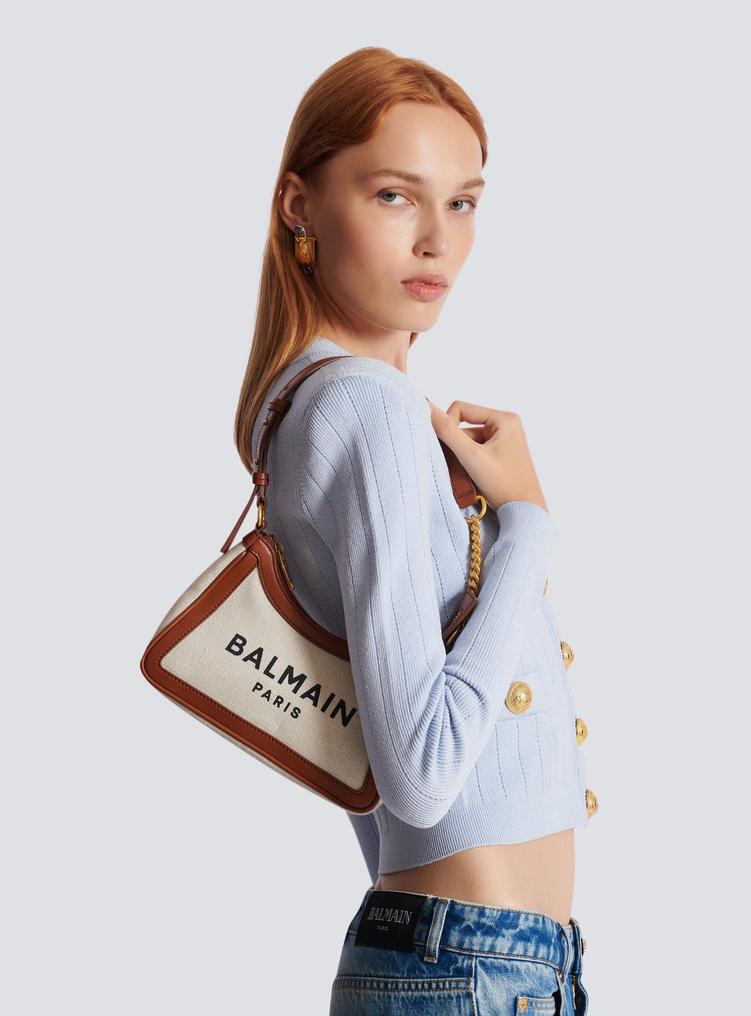 B-Army canvas bag with leather inserts - 8