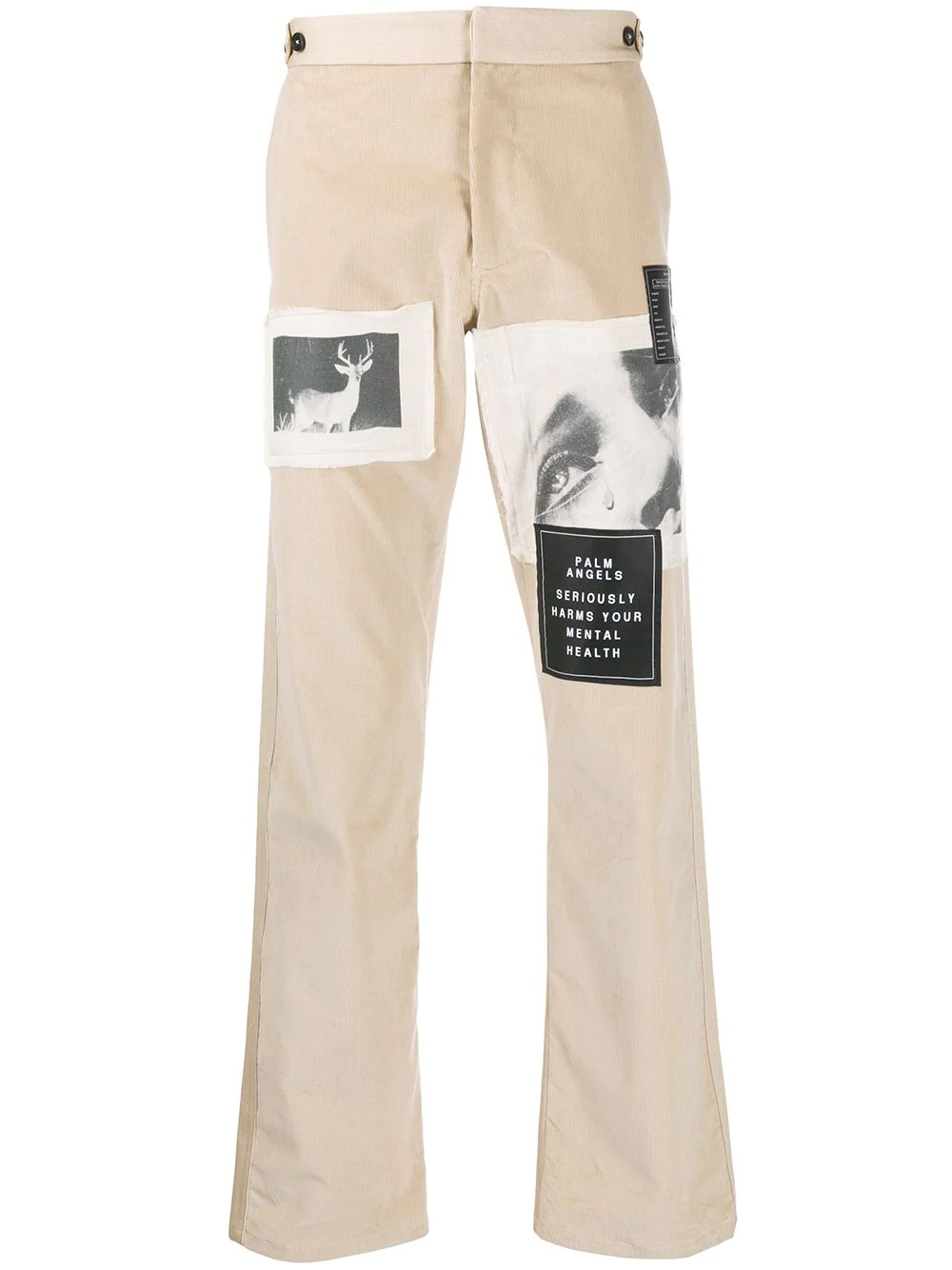 patches corduroy trousers - 1