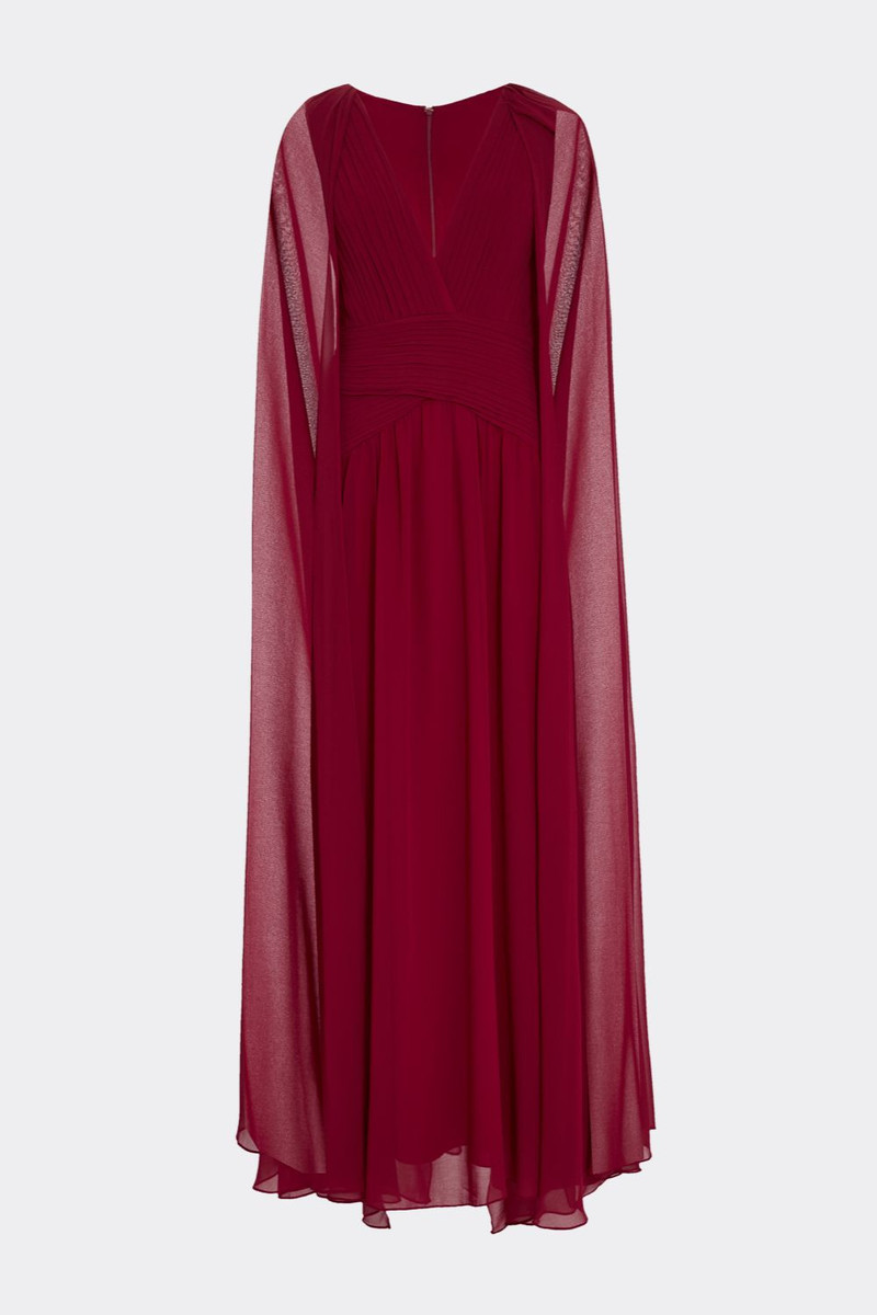 MIDNIGHT CAPE CHIFFON LONG DRESS 1