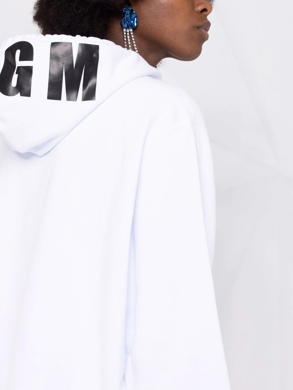 logo-print cotton hoodie - 3