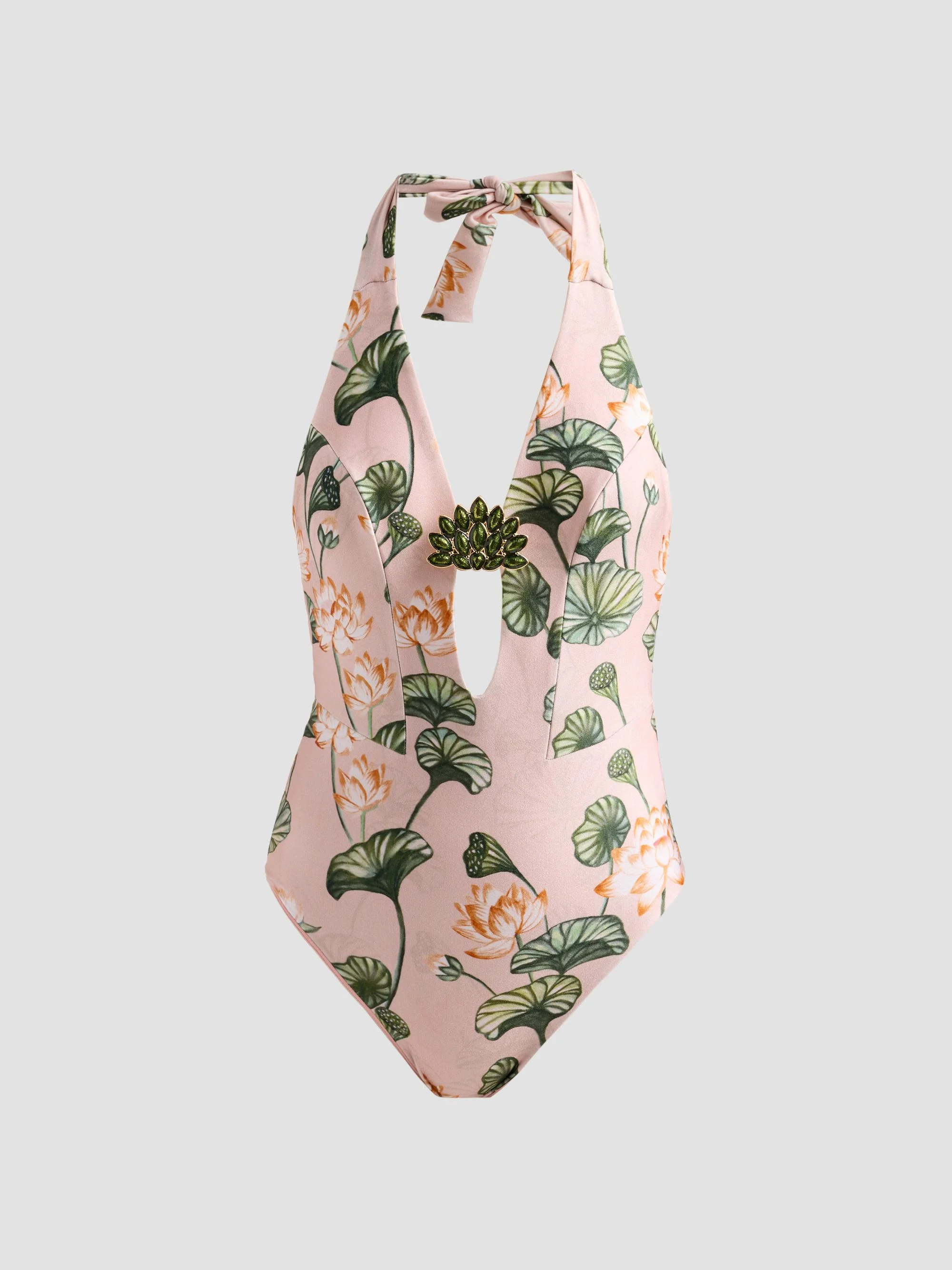 Women's Lotus One-Piece Swimsuit - Light Pink - 1