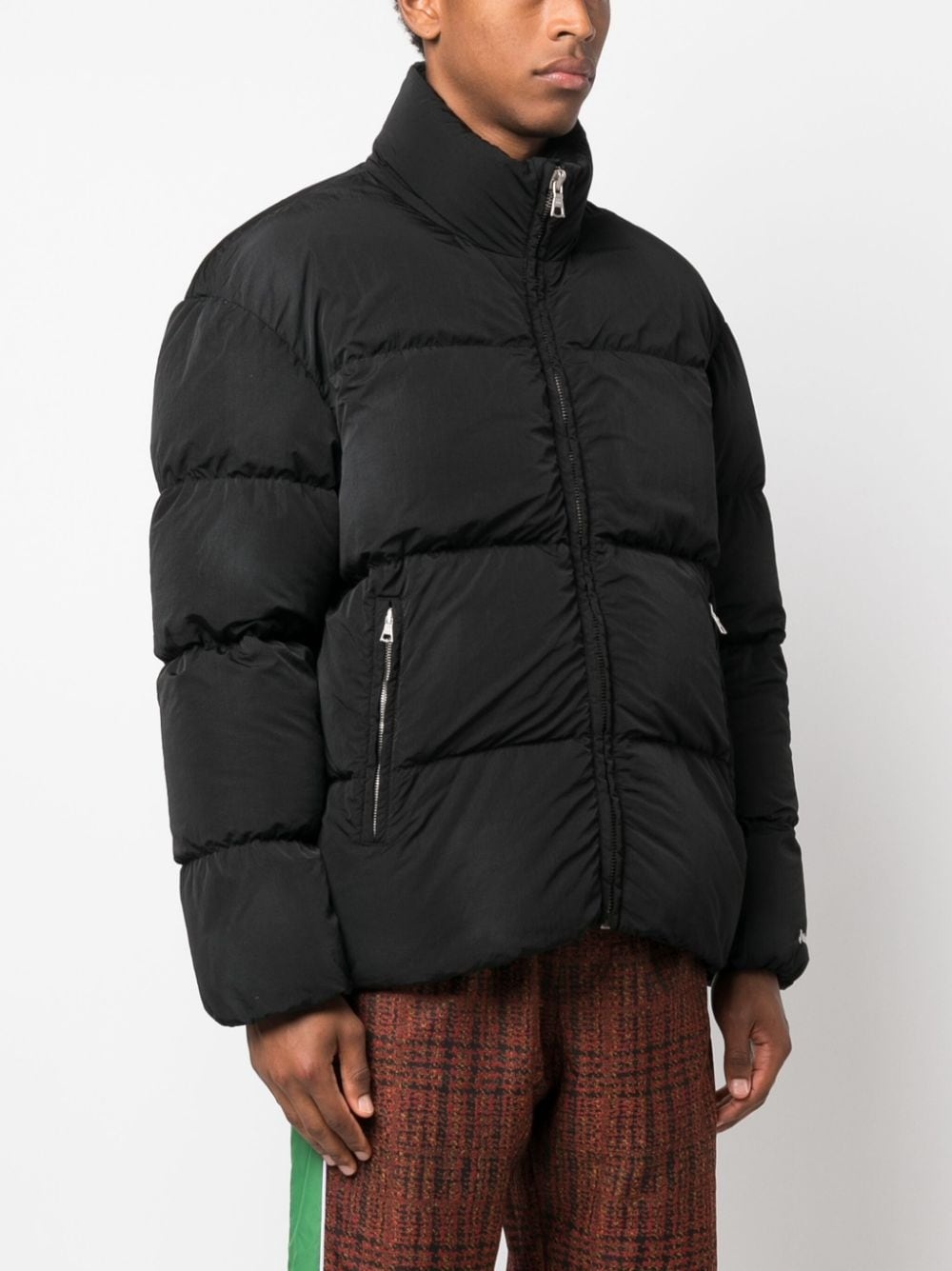 logo-embroidered padded jacket - 3