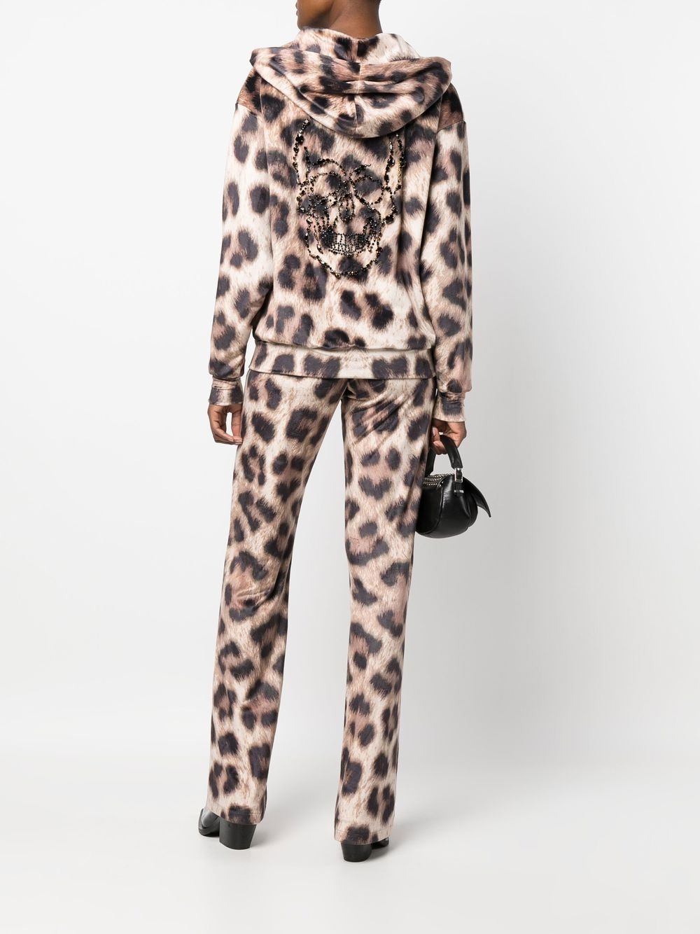 leopard-print zip-up hoodie - 2