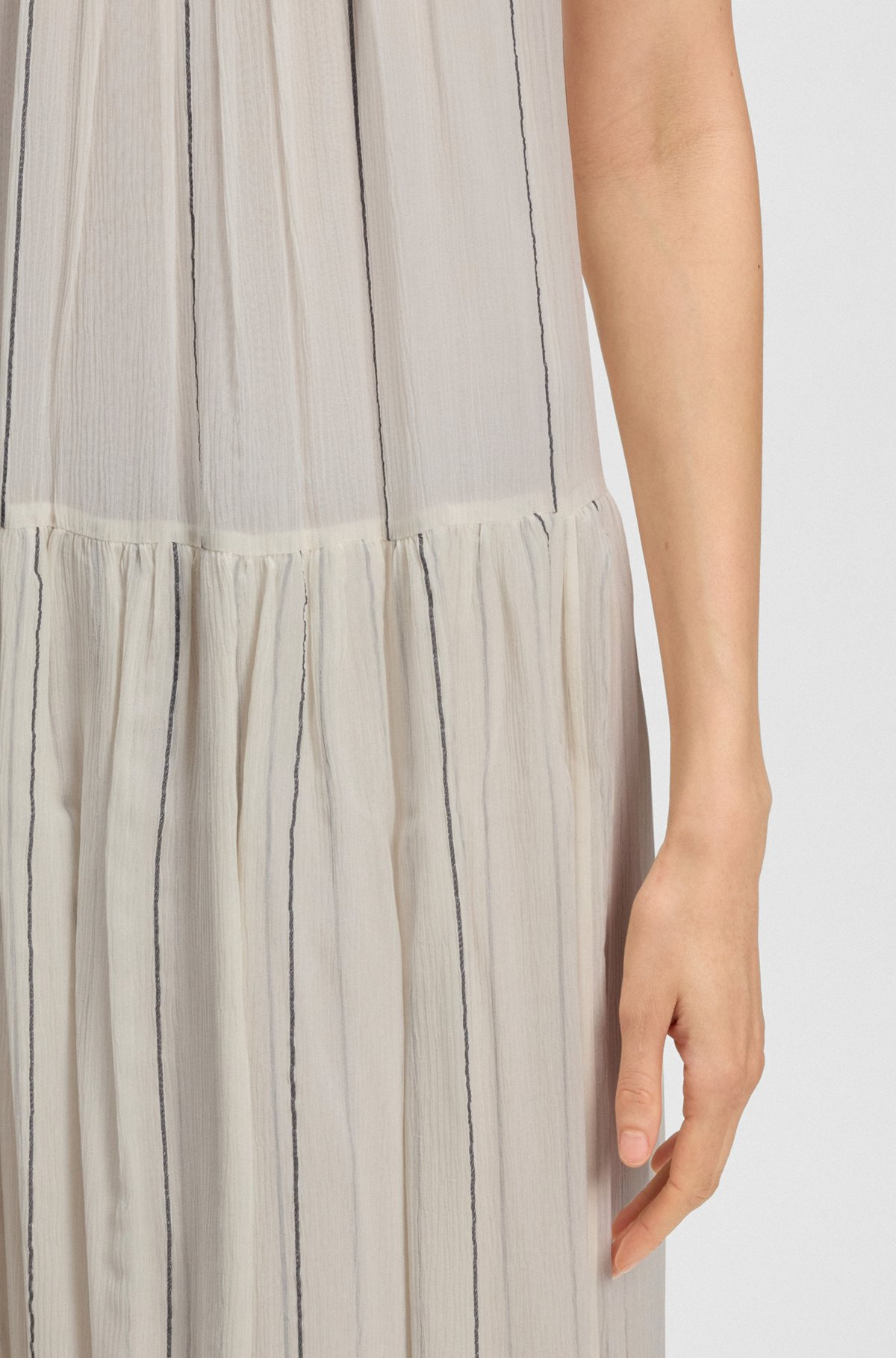 TIERED STRIPED DRESS WITH SILK - 6