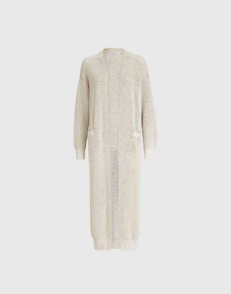Cotton sparkling net long cardigan 1