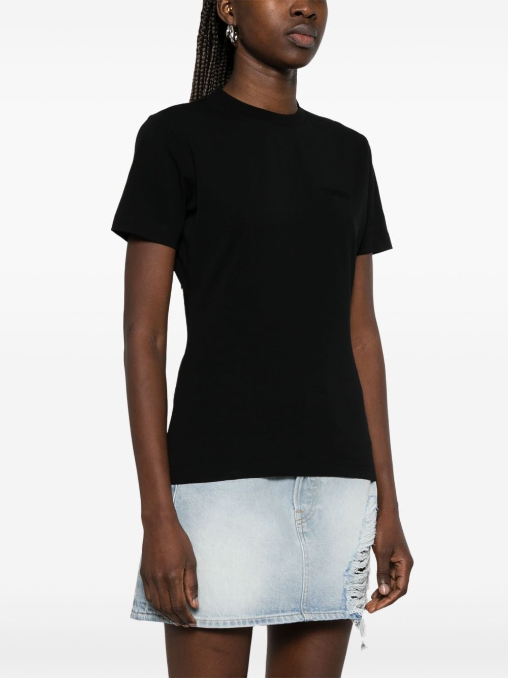 logo-embroidered T-shirt - 3