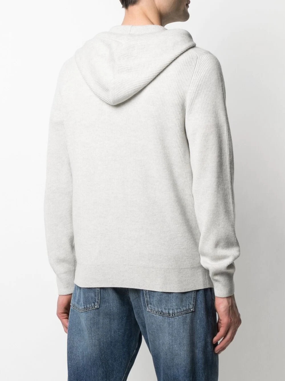 ribbed knit wool-blend hoodie - 4