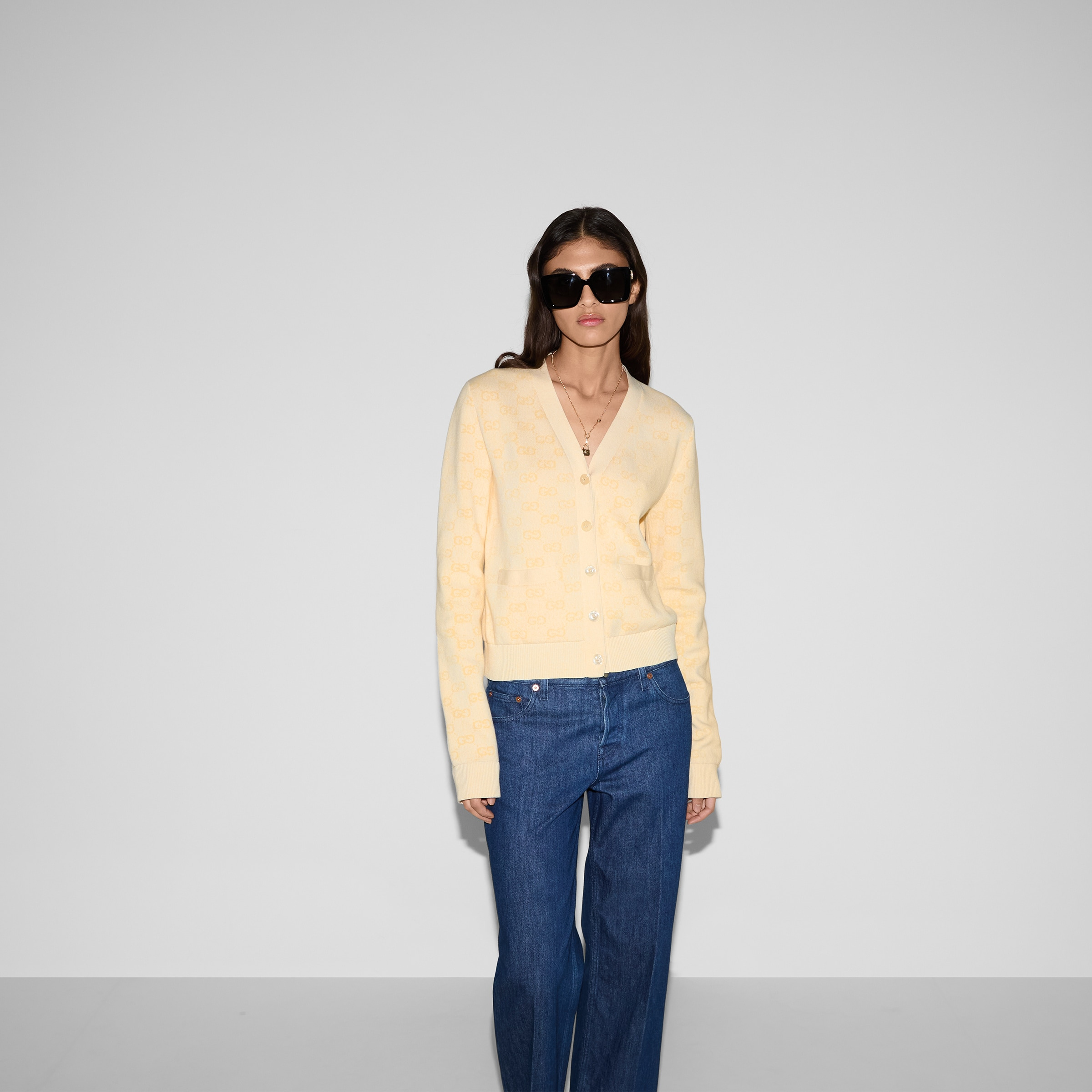 Fine cotton GG jacquard cardigan - 3