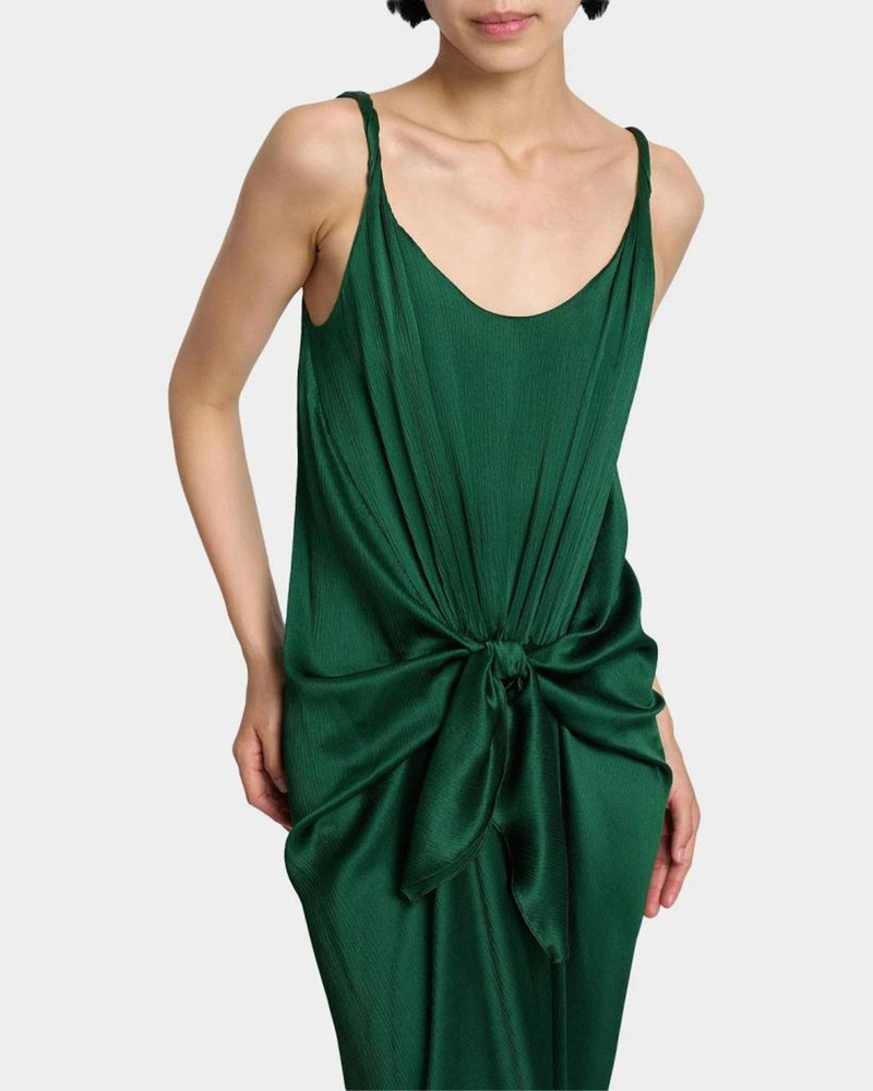 Sleeveless Knotted Crinkle Silk Maxi Dress 5