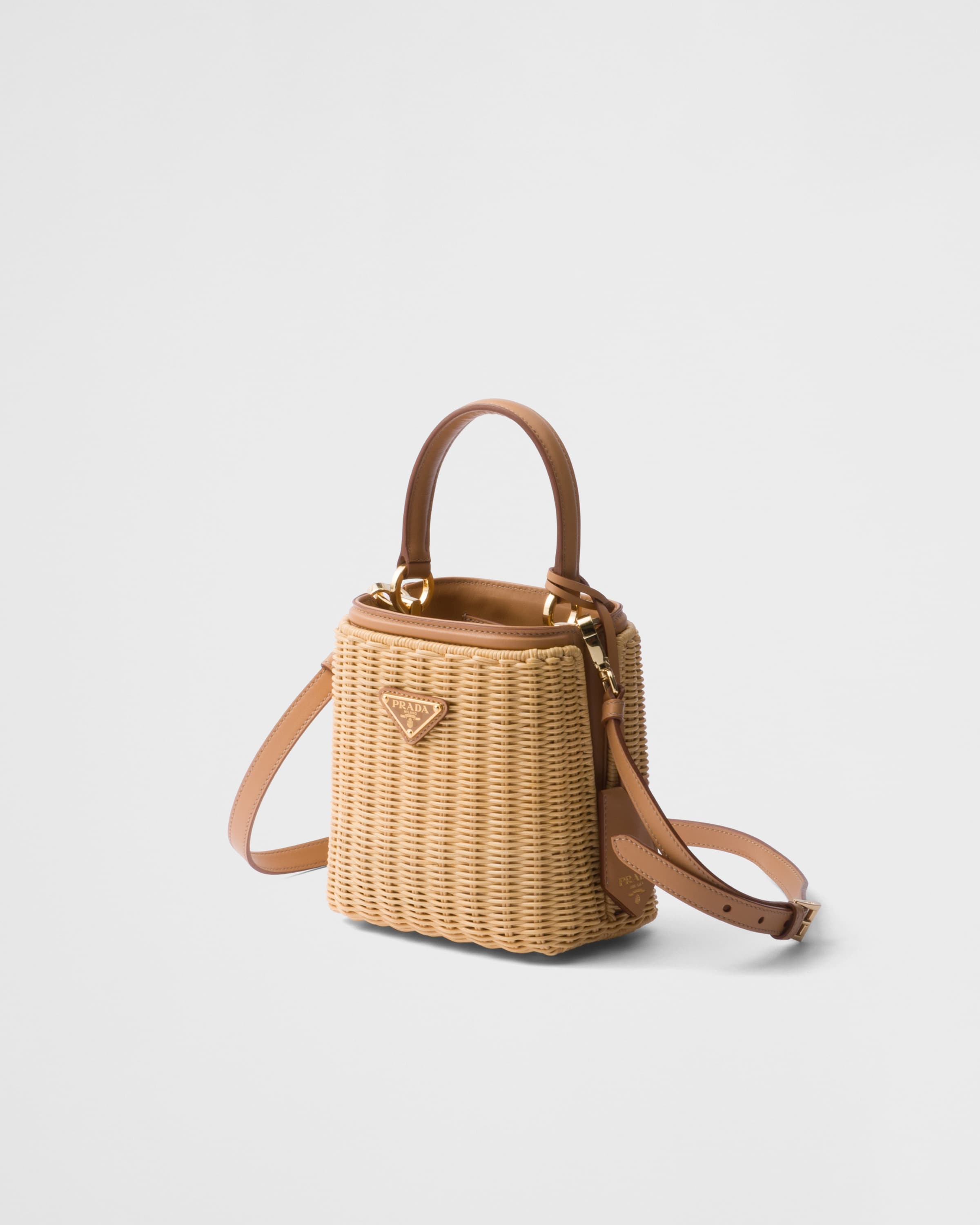 Prada Panier woven fabric and leather mini-bag - 2