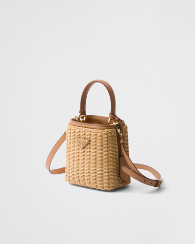 Prada Prada Panier woven fabric and leather mini-bag outlook