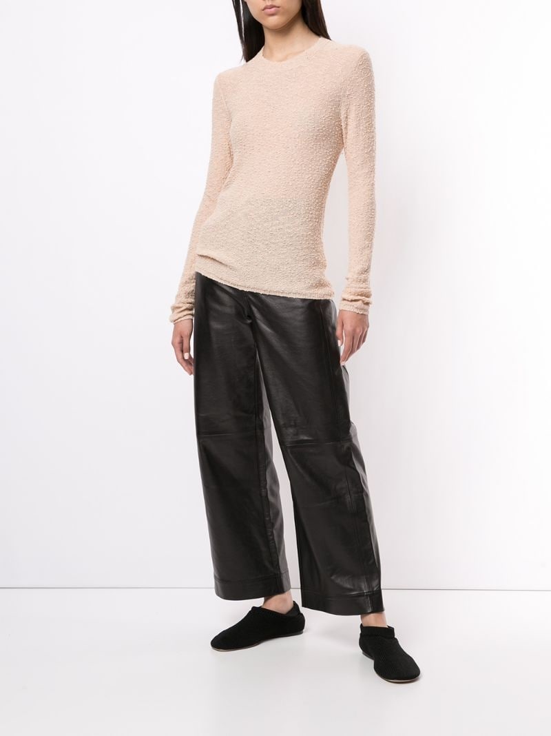 high-rise leather culottes - 3