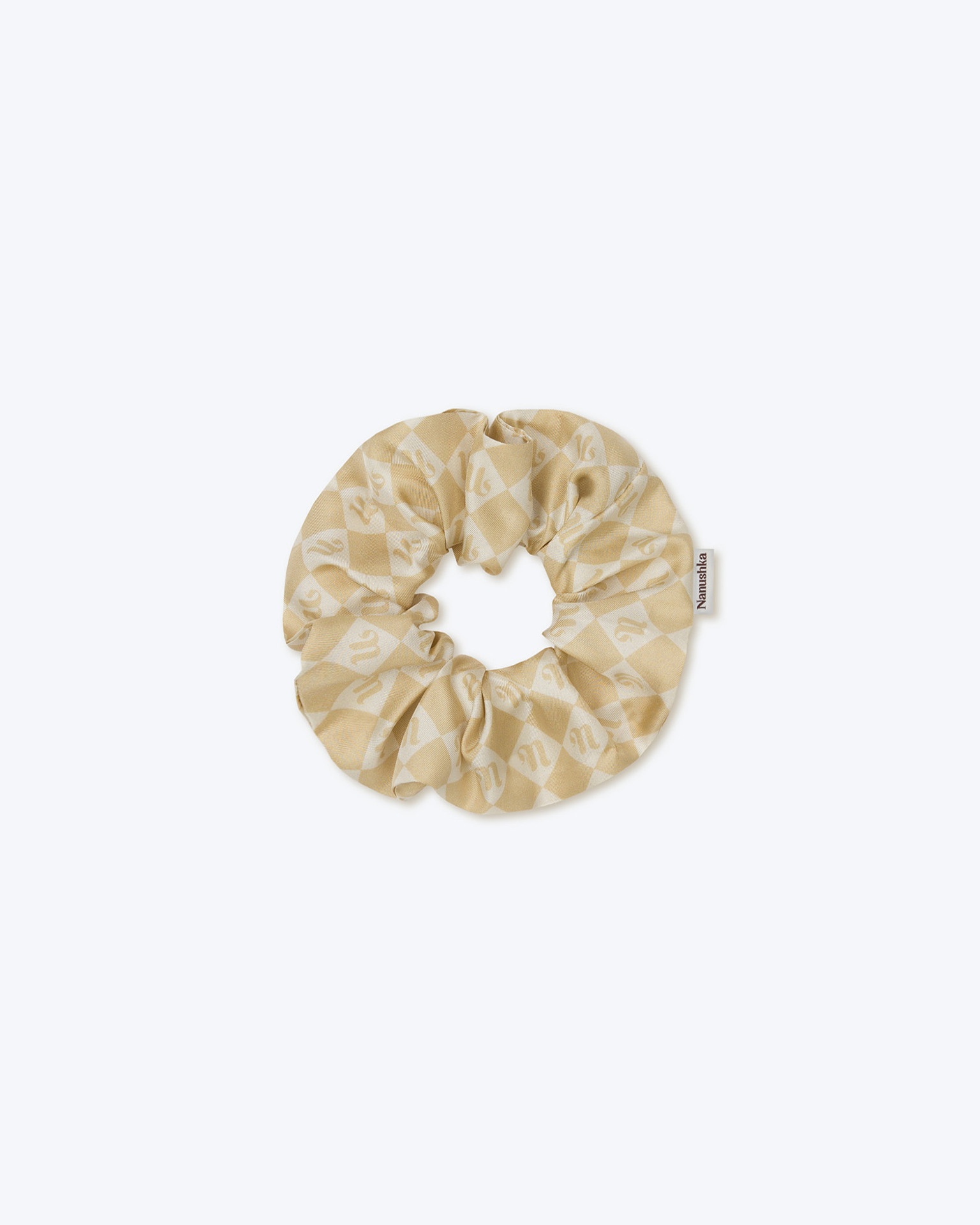 LOU - Silk scrunchie - Creme monogram - 1