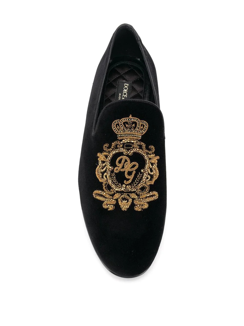 velvet logo loafers - 4