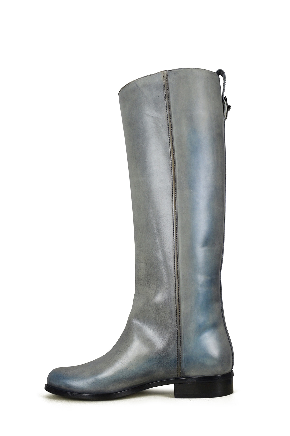 Gray leather boots - 4