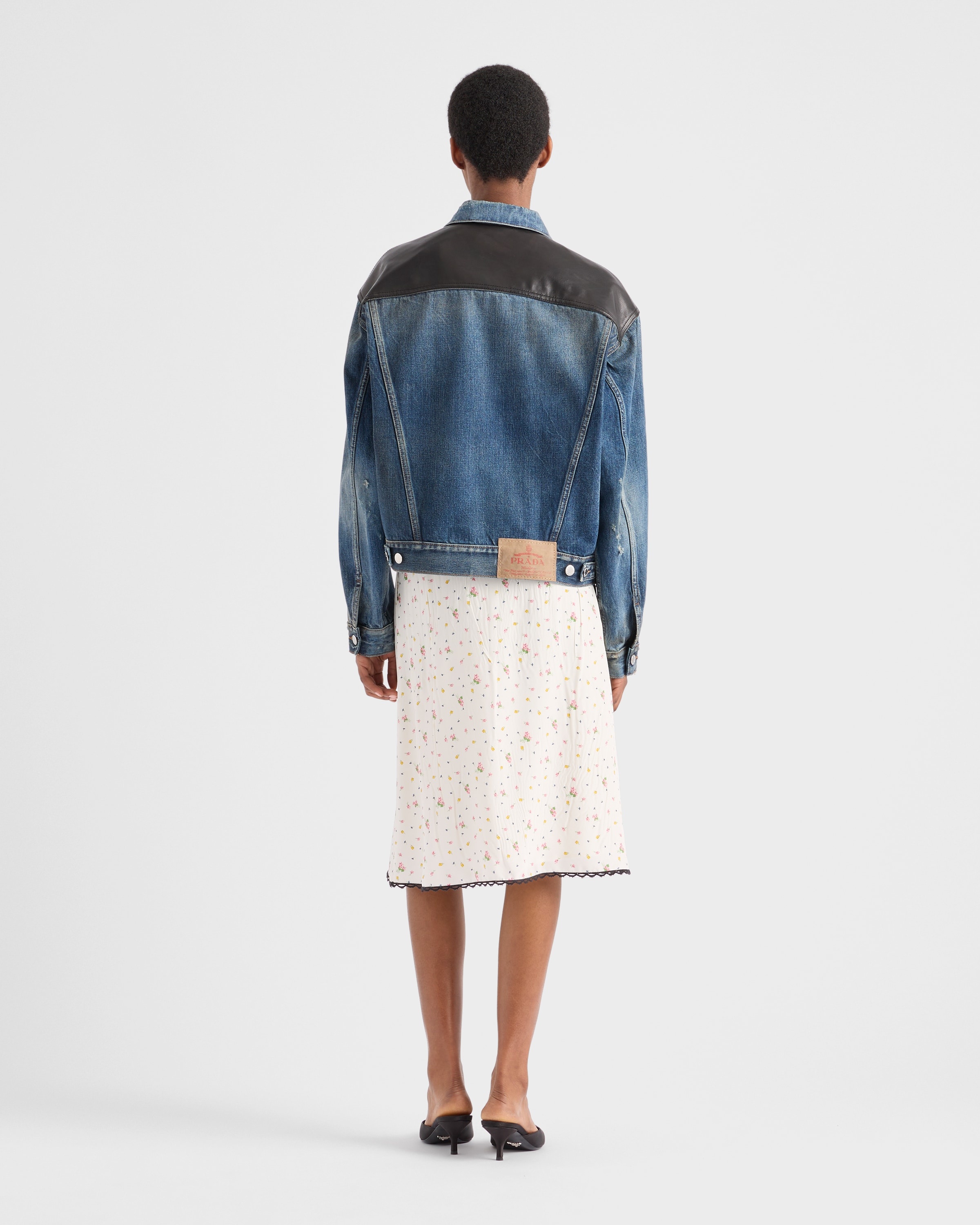 Floral print pongé skirt - 5