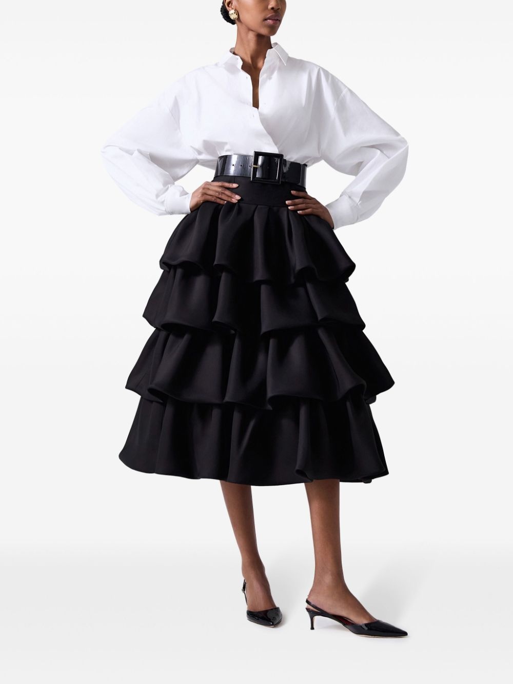 tiered midi skirt - 2