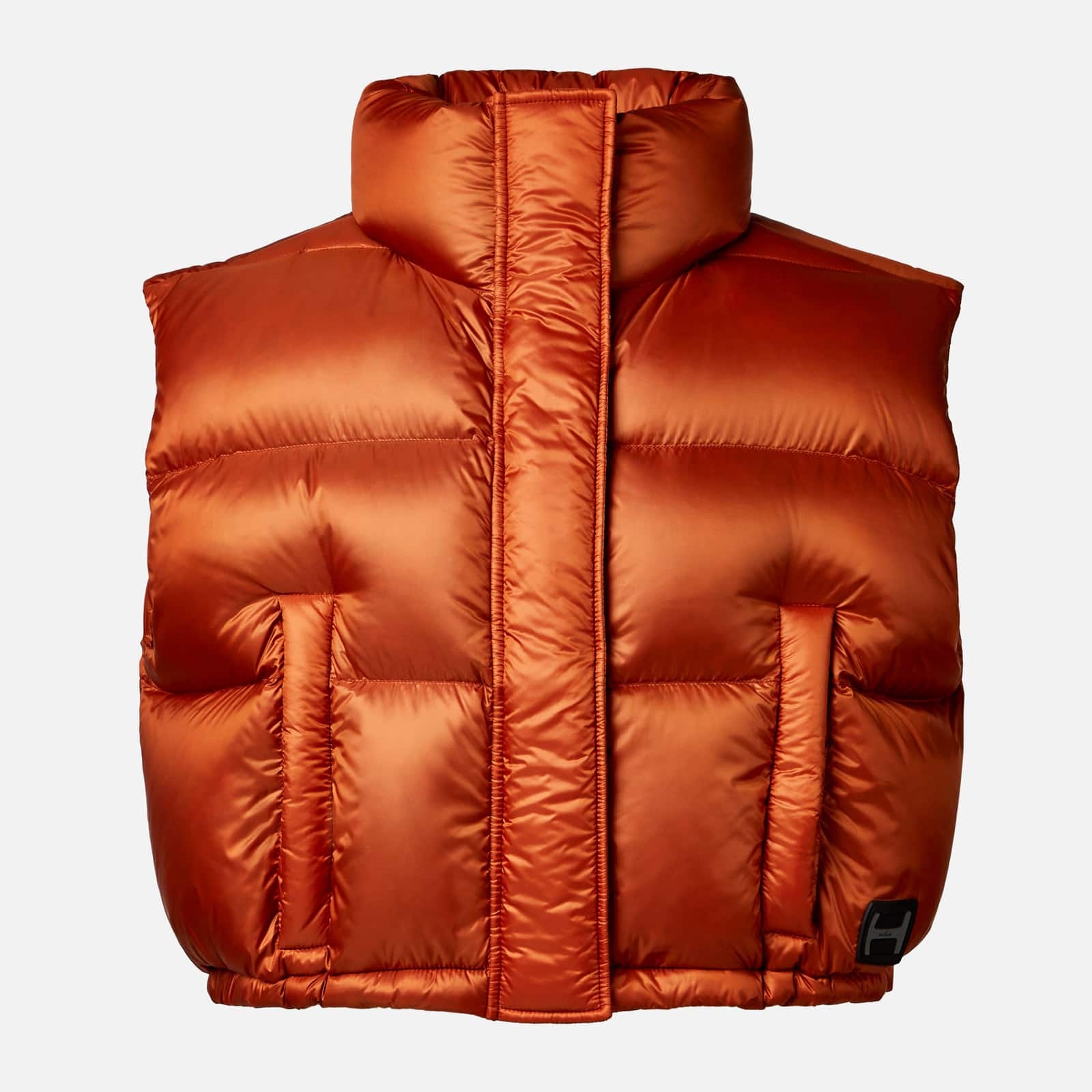 Cropped Down Gilet Orange - 1