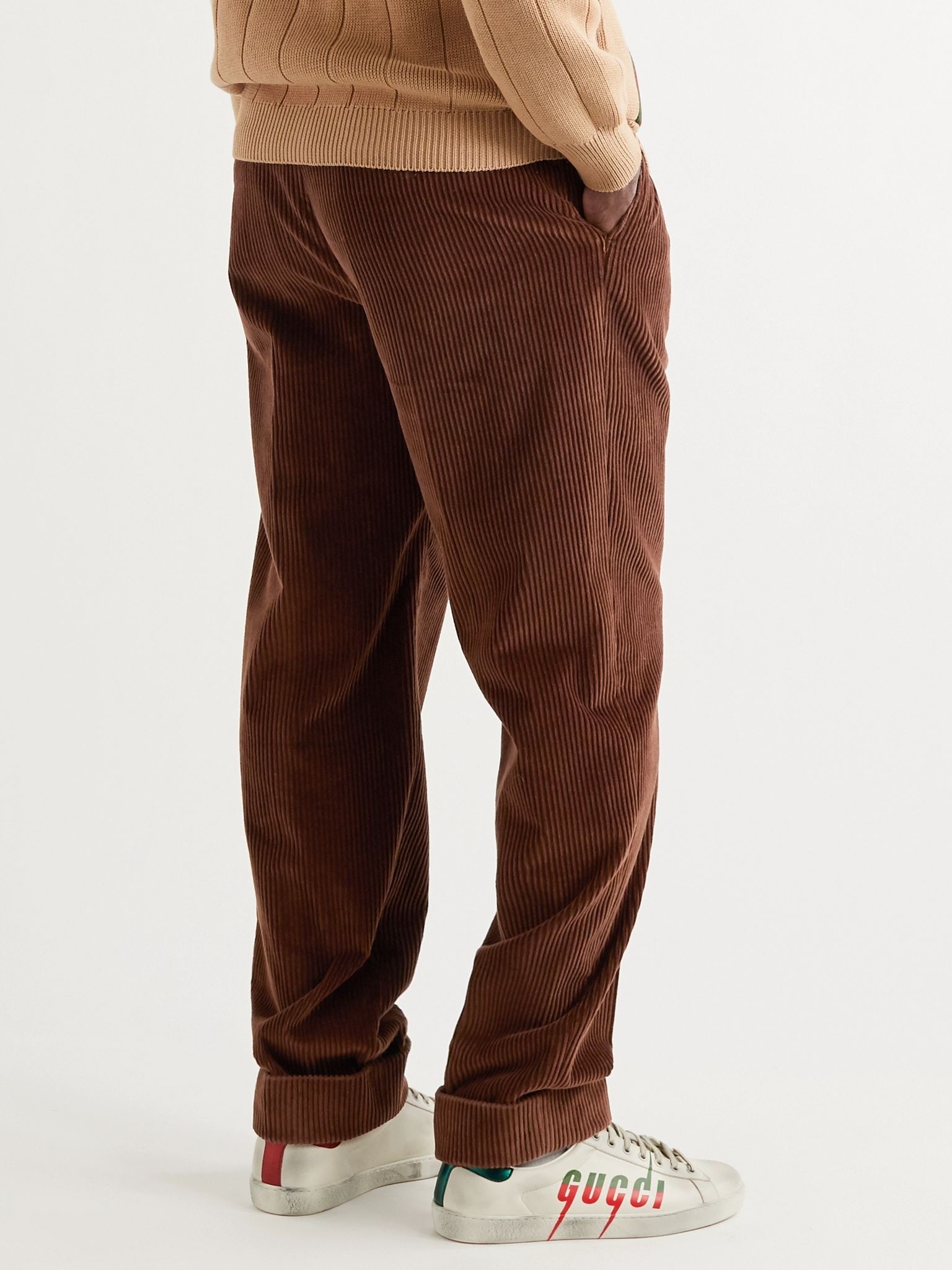 Pleated Cotton-Corduroy Trousers - 4