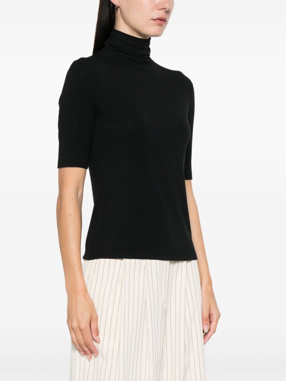 elbow-Sleeve roll-neck top - 3