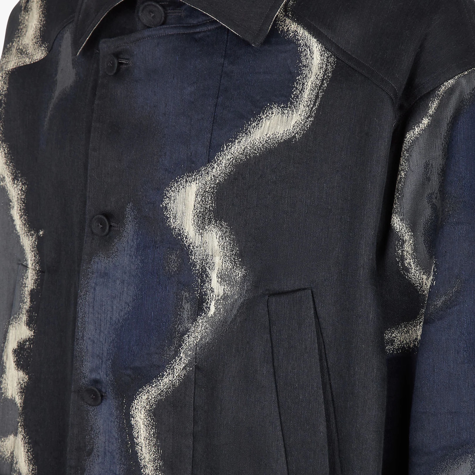 Black jacquard trench coat - 3