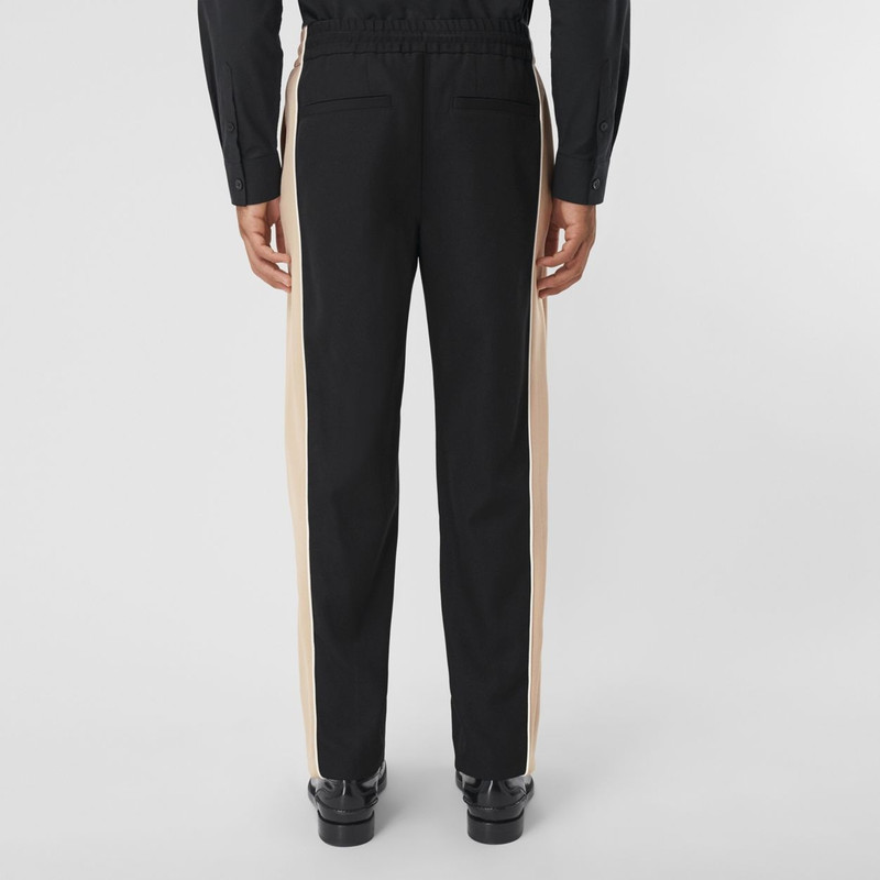 Contrast Stripe Grain de Poudre Wool Jogging Pants 4