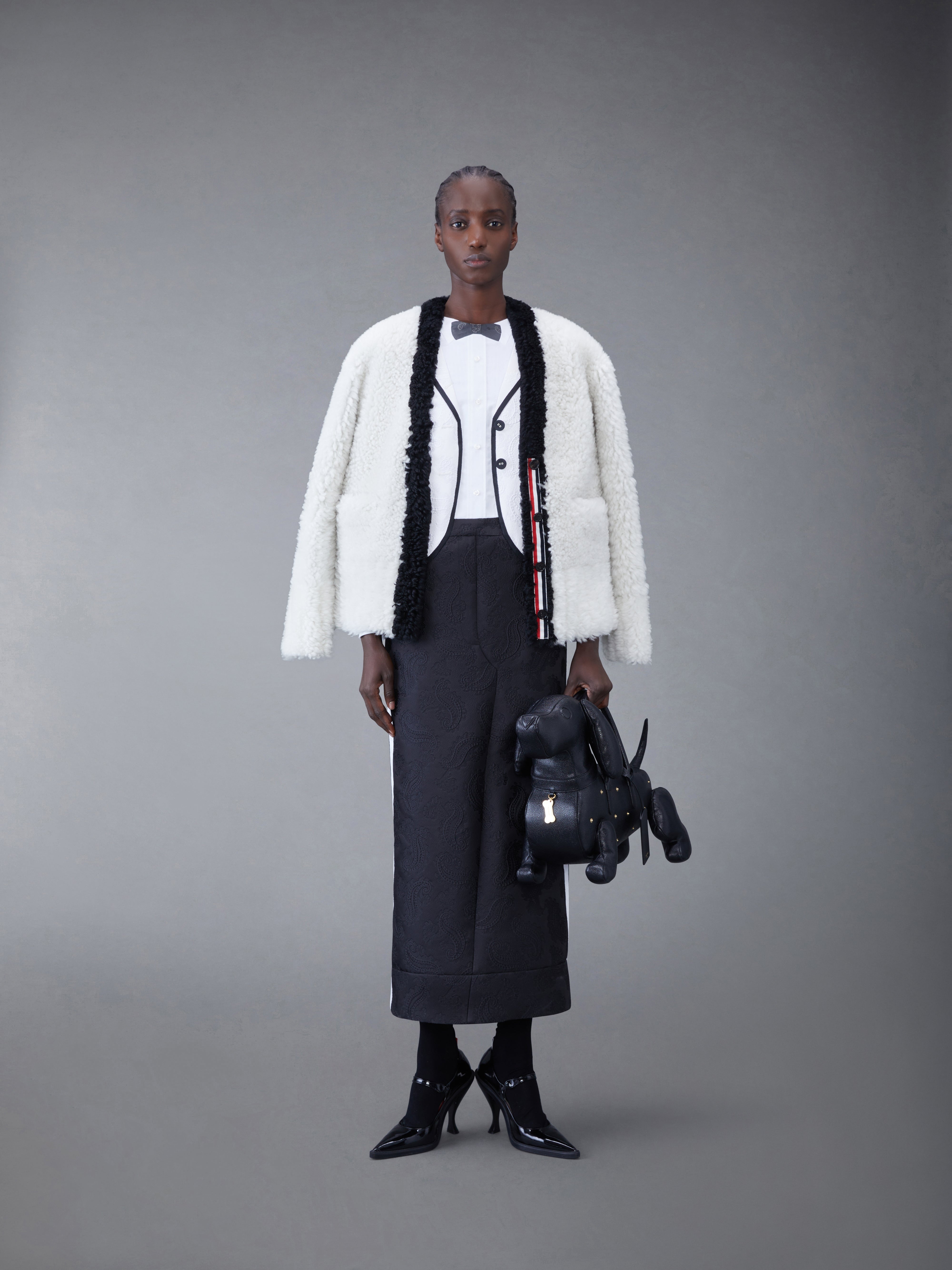 Paisley Scuba Trompe L'oeil Classic Tuxedo Dress - 4