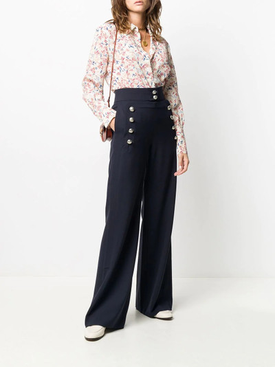 Chloé floral-print silk shirt outlook