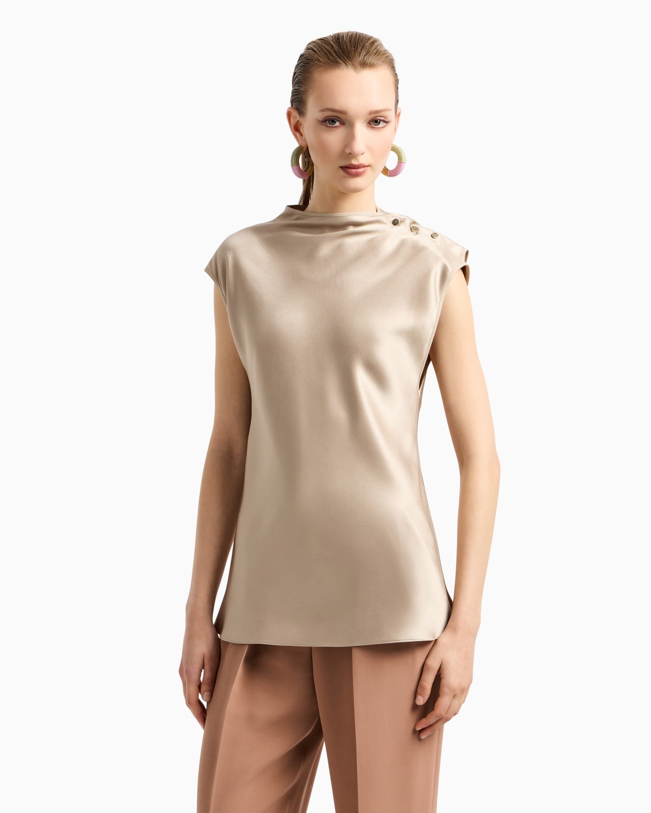 BLOUSE IN DOUBLE SILK SATIN - 4