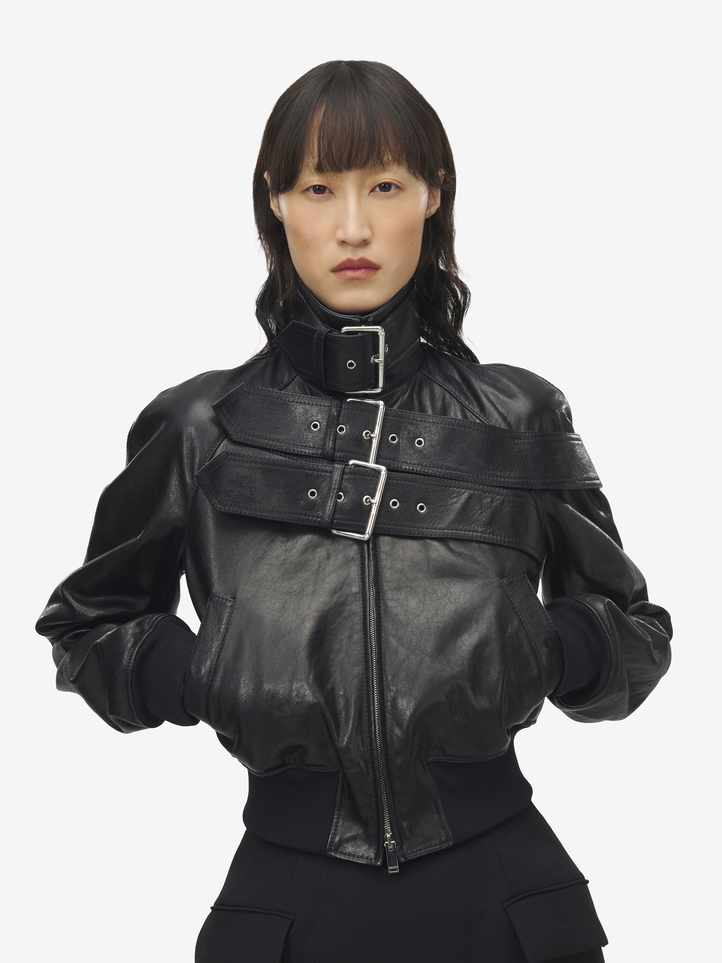 Belt Detail Leather Jacket - 2