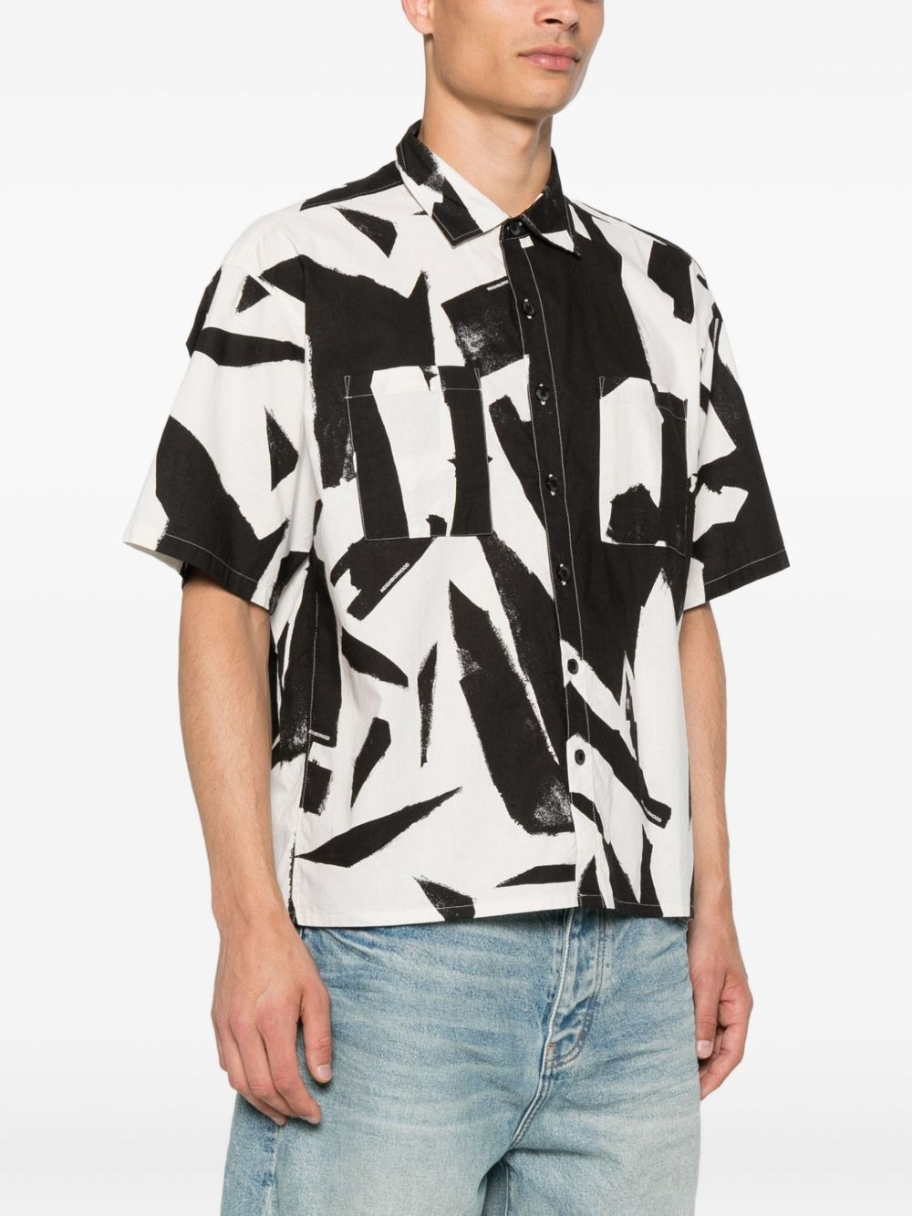 abstract-print shirt - 3