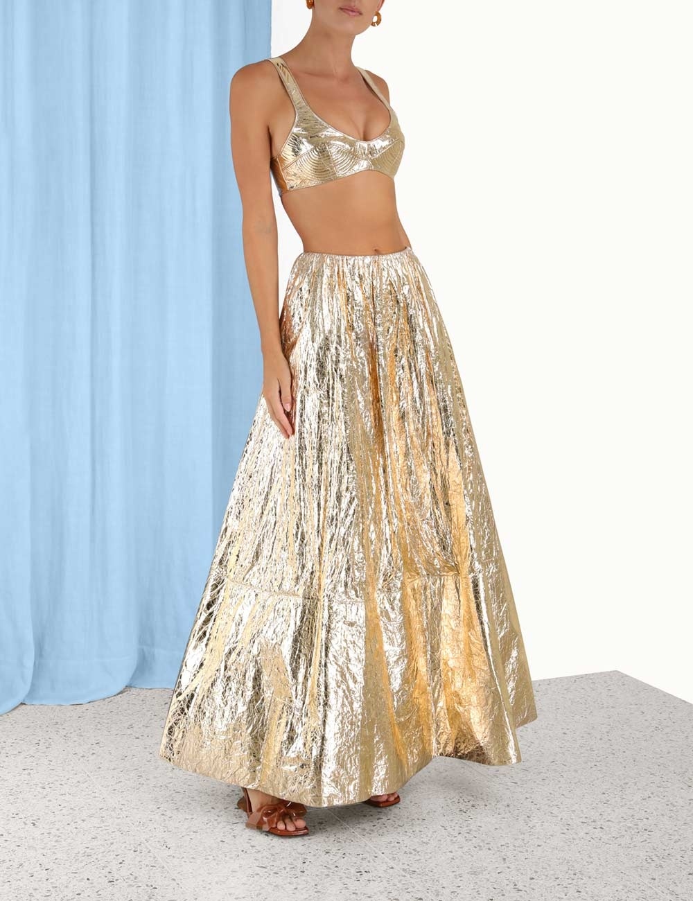 COASTER FOIL MAXI SKIRT - 4