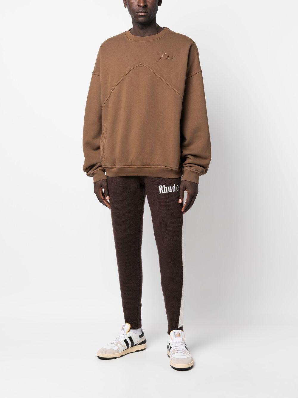 logo-embroidered oversize jumper - 2