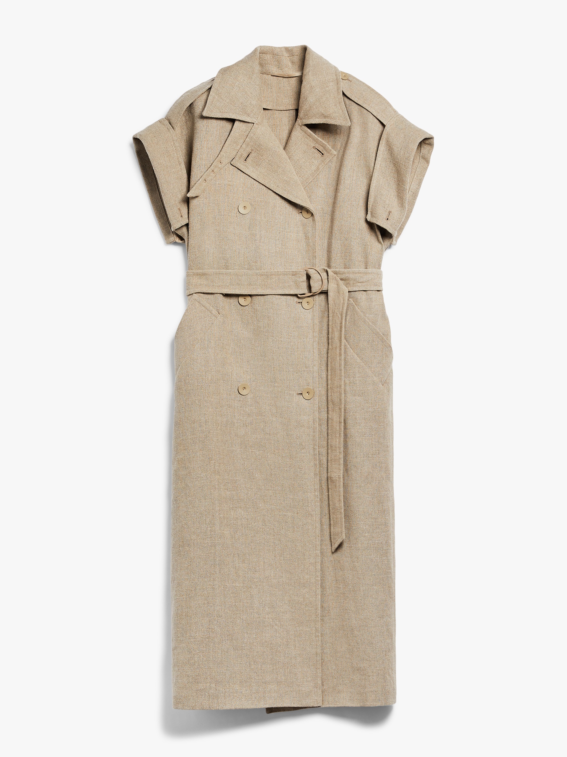 Max Mara GIRELLO Linen trench coat with belt | REVERSIBLE