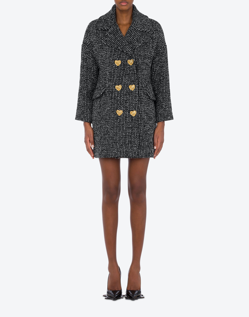 Moschino HEART BUTTONS SALT AND PEPPER COAT outlook