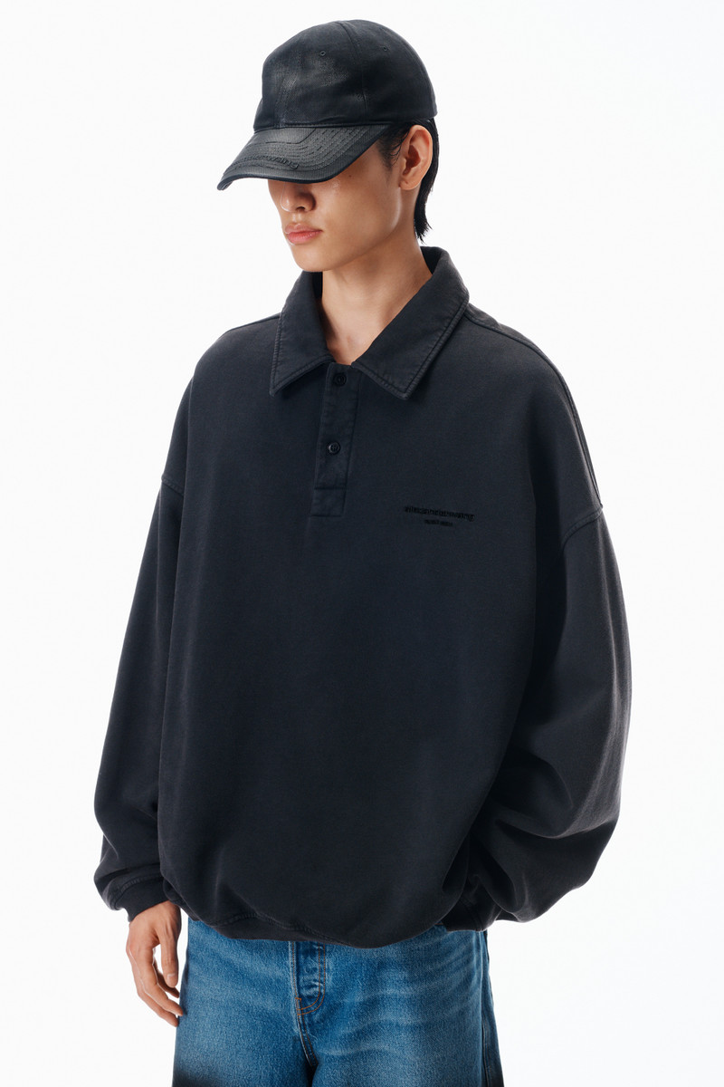Long Sleeve Polo in Cotton Oversized 3