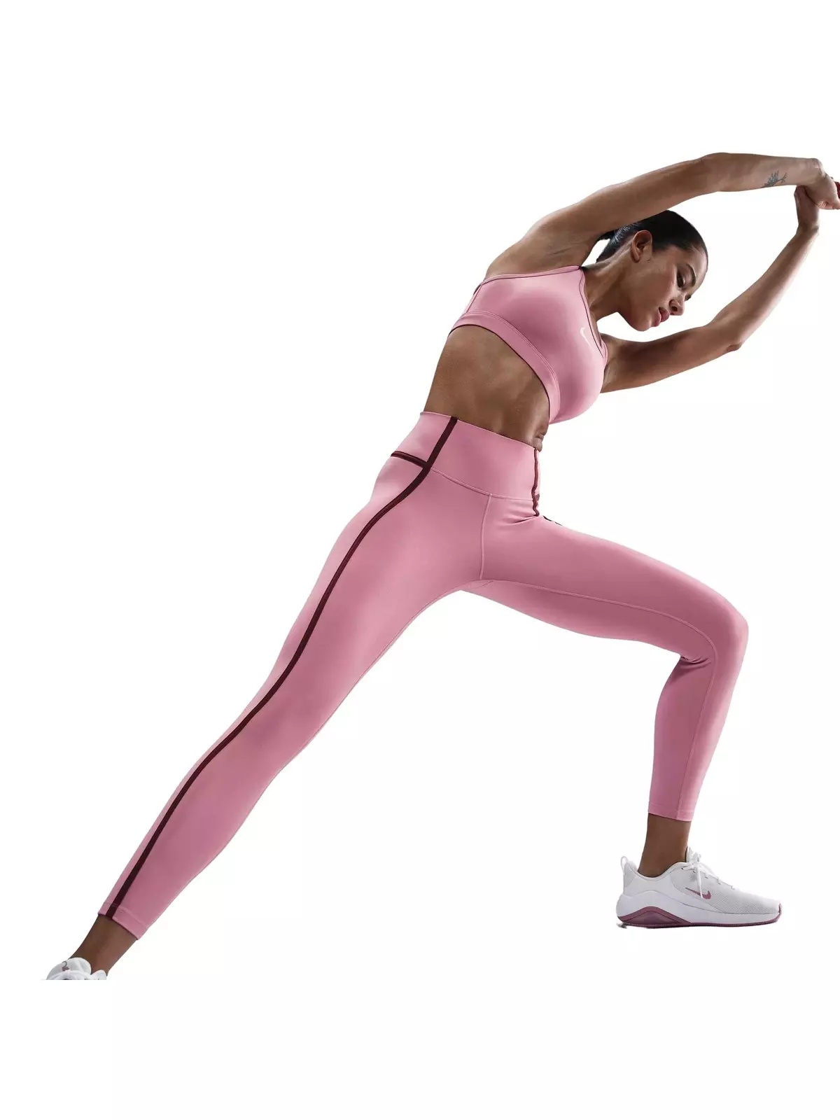 Women's One High-Waisted 7/8 Leggings-Pink - 1